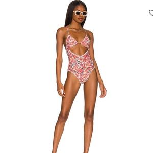 Nayda One Piece in Peach Leopard Floral